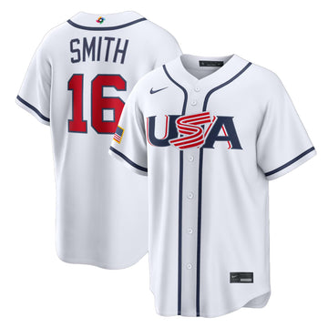 USA Baseball Will Smith White 2026 World Baseball Classic Home Stadium Baseball Jersey