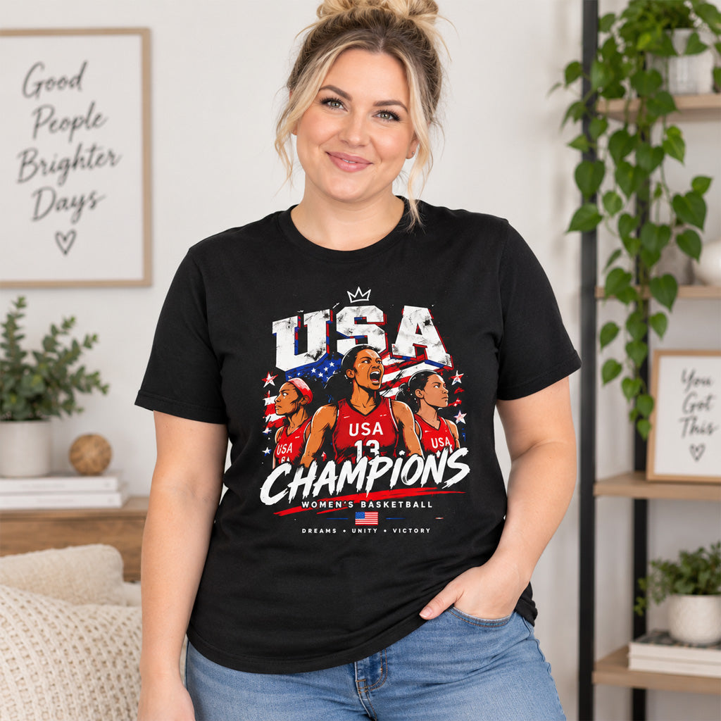 USA Team Women's Basketball Fiba World Cup 2026 Champions Graphic Shirt for Basketball Fans