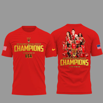 USA Team Women's Basketball Fiba World Cup 2026 Champions Red Graphic Shirt for Basketball Fans