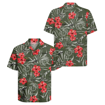 US Marines 250th Anniversary Hawaiian Shirt Semper Fidelis Shirt USMC Gift For Veteran