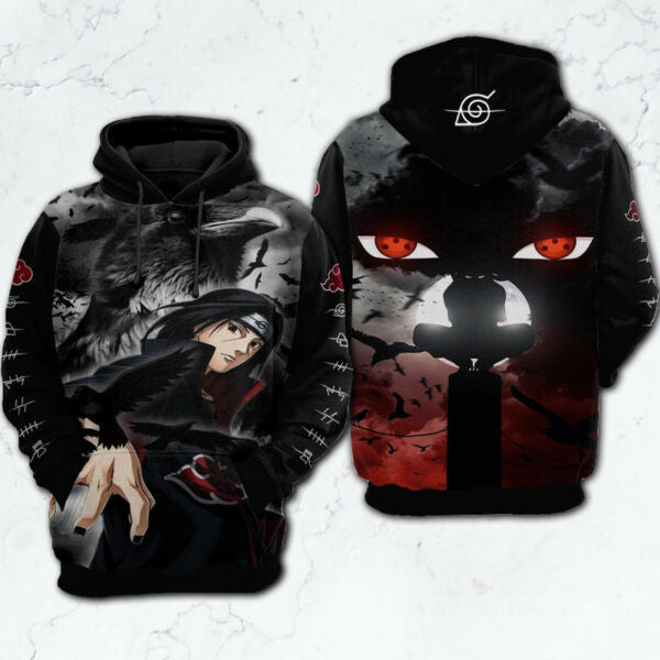 Uchiha Itachi Akatsuki Naruto Anime Fan Gift, Uchiha Itachi Akatsuki Naruto Anime Aop Hoodie, Zip Hoodie, Fleece Jacket 1839