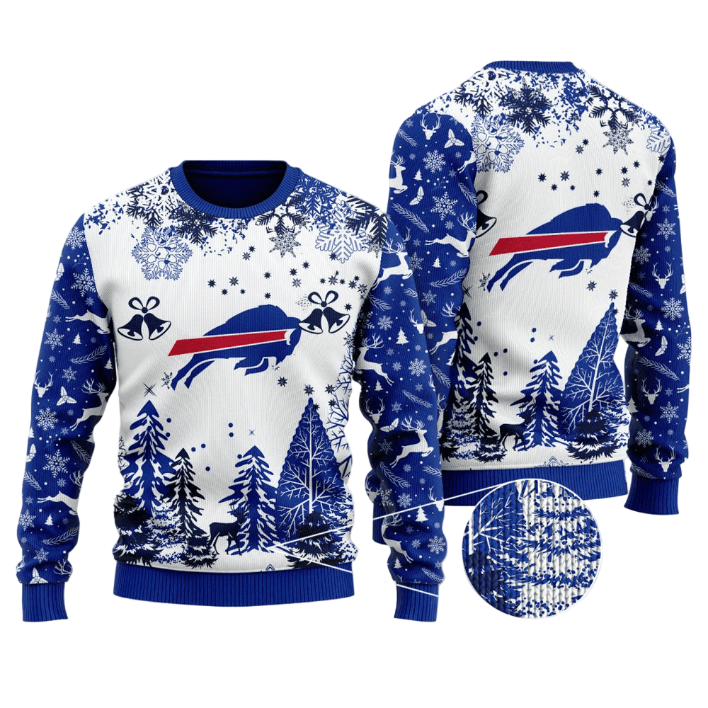 Ugly Christmas Sweater Buffalo-Bills, Billieve White/Blue