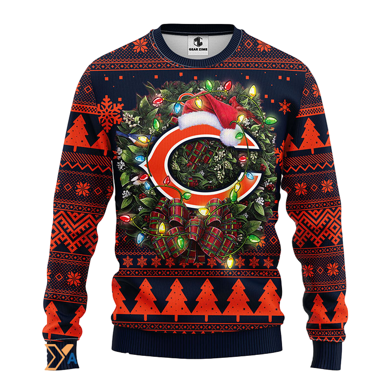 Ugly Christmas Sweater Chicago-Bears, Da Bears Blue/Orange