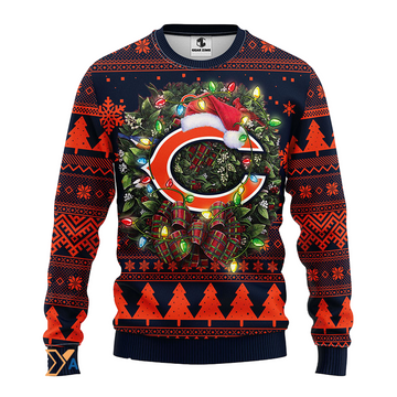 Ugly Christmas Sweater Chicago-Bears, Da Bears Blue/Orange