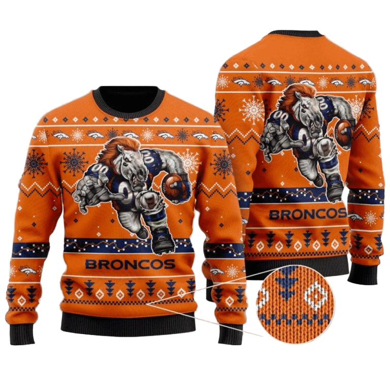 Ugly Christmas Sweater Denver-Broncos, United In Orange Black/Orange