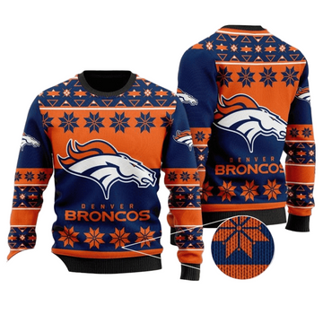 Ugly Christmas Sweater Denver-Broncos, United In Orange Navy Blue/Orange