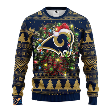Ugly Christmas Sweater Los-Angeles Rams, Rams House Blue/Beige