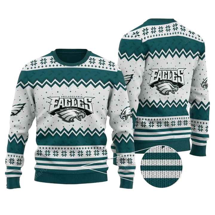 Ugly Christmas Sweater Philadelphia-Eagles, Fly Eagles Fly Green/White