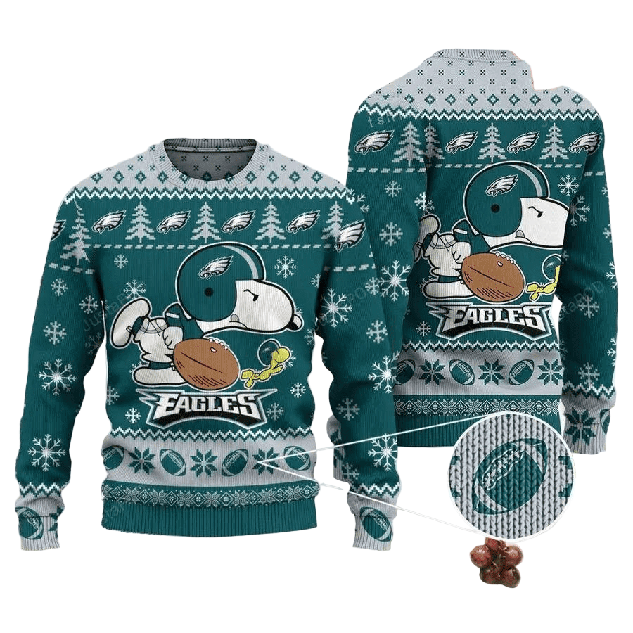 Ugly Christmas Sweater Philadelphia-Eagles, Graphic Dog Grey/Green