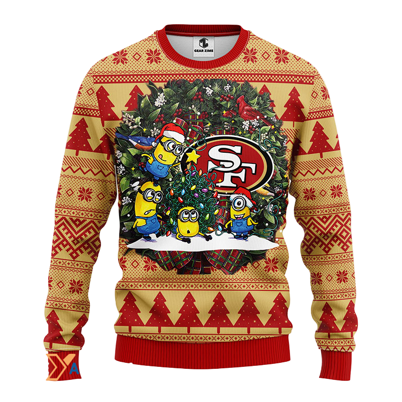 Ugly Christmas Sweater San-Francisco, Minion Gold/Red