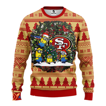 Ugly Christmas Sweater San-Francisco, Minion Gold/Red