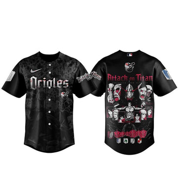 Unisex Baltimore Orioles Attack on Titan 2026 Baseball Jersey for Baseball and Anime Fans
