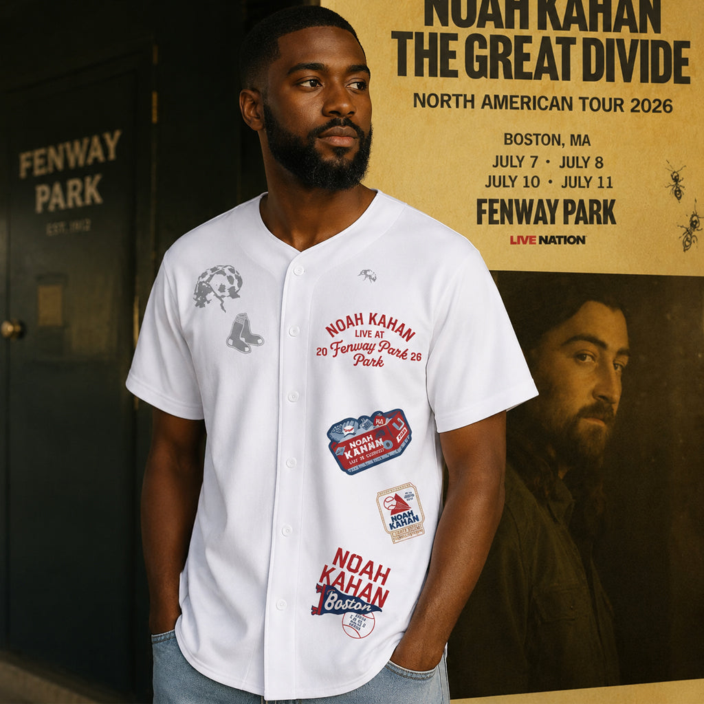 Unisex Boston Red Sox x Noah Kahan The Great Divide Tour 2026 Baseball Jersey for Music and Baseball Fans
