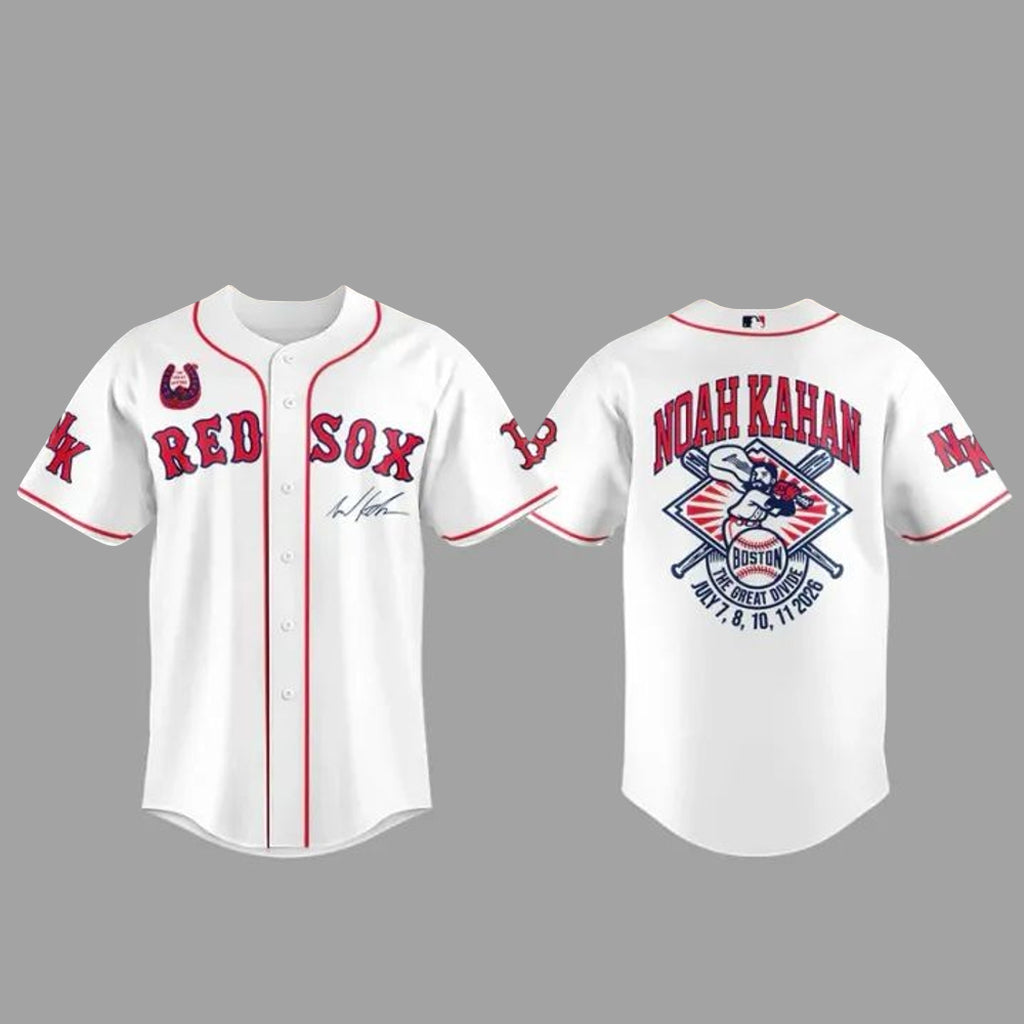 Unisex Boston Red Sox x Noah Kahan The Great Divide World Tour 2026 Baseball Jersey for Music and Baseball Fans