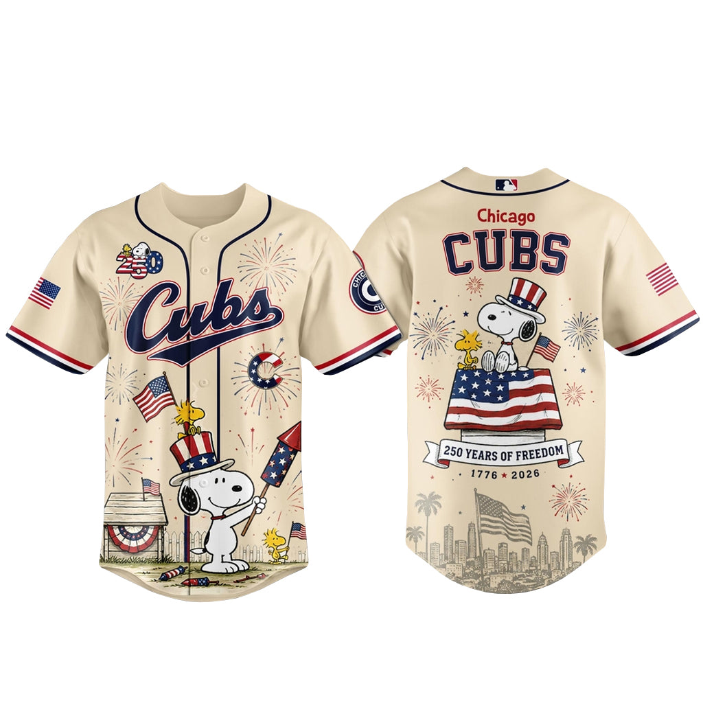 Unisex Chicago White Sox x Peanuts USA 250th Anniversary 2026 Baseball Jersey for Baseball Fans