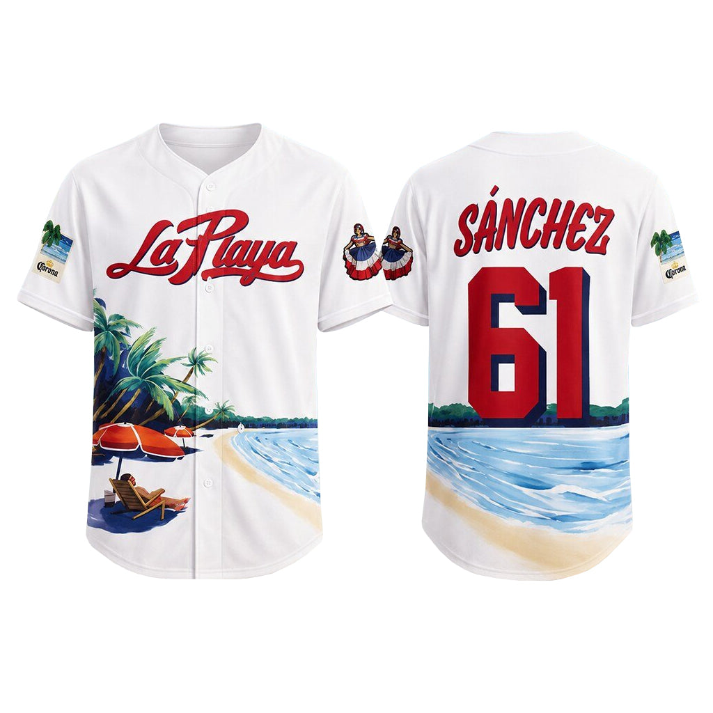 Unisex Cristopher Sanchez Beach Connect Series 2026 La Playa Baseball Jersey for Baseball Fans