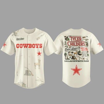 Unisex Dallas Cowboys x Tyler Childers Snipe Hunt Tour 2026 Baseball Jersey for Baseball and Country Music Fans