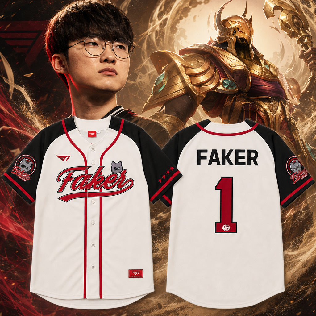 Unisex Faker T1 Number 1 Baseball Jersey for Esports Fans