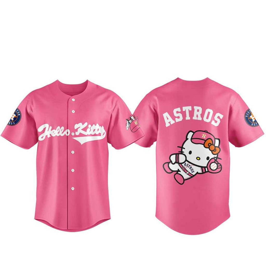 Unisex Houston Astros x Hello Kitty Night 2026 Baseball Jersey Version 1 for Baseball Fans