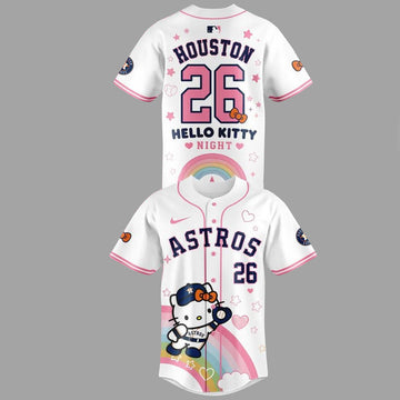 Unisex Houston Astros x Hello Kitty Night 2026 Baseball Jersey for Baseball Fans