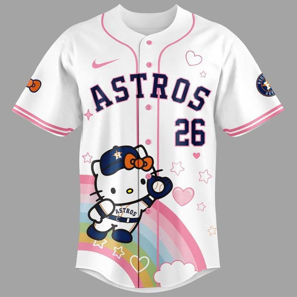 Unisex Houston Astros x Hello Kitty Night 2026 Baseball Jersey for Baseball Fans