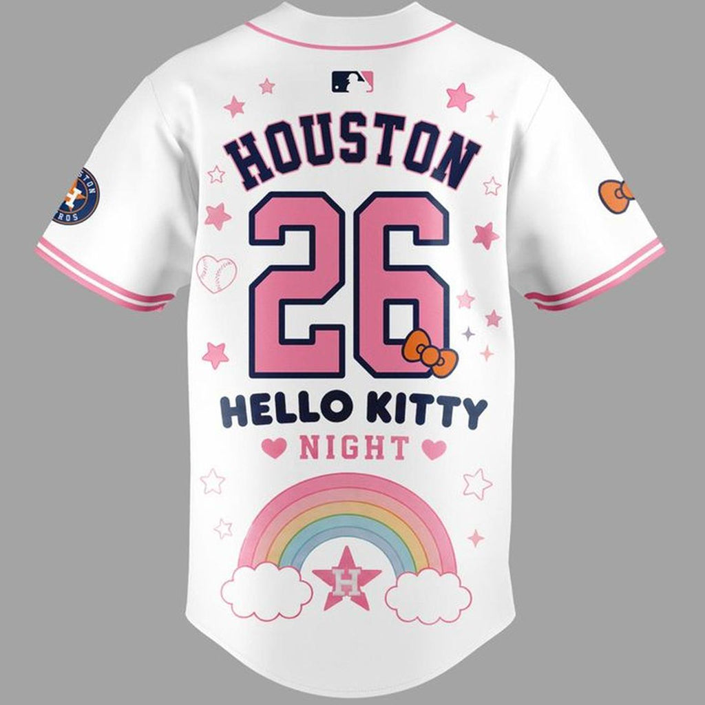 Unisex Houston Astros x Hello Kitty Night 2026 Baseball Jersey for Baseball Fans