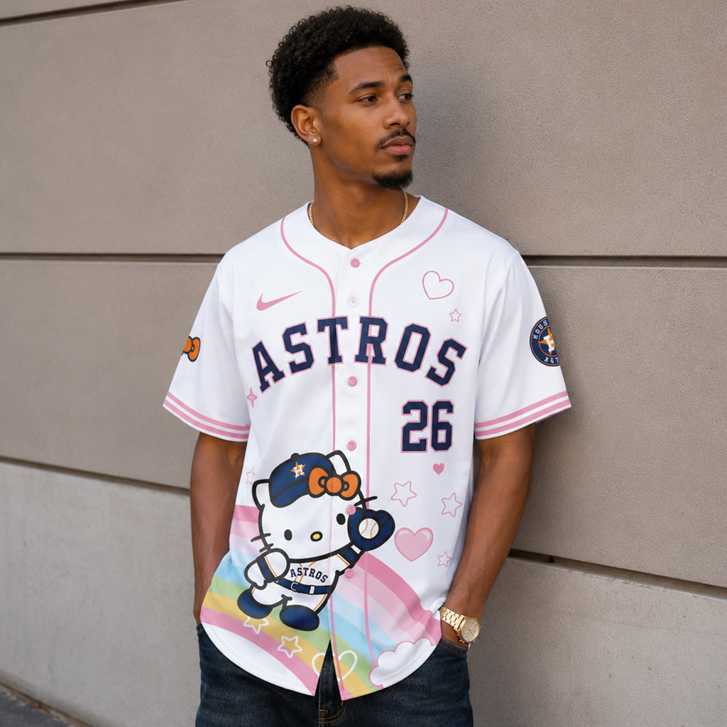 Unisex Houston Astros x Hello Kitty Night 2026 Baseball Jersey for Baseball Fans