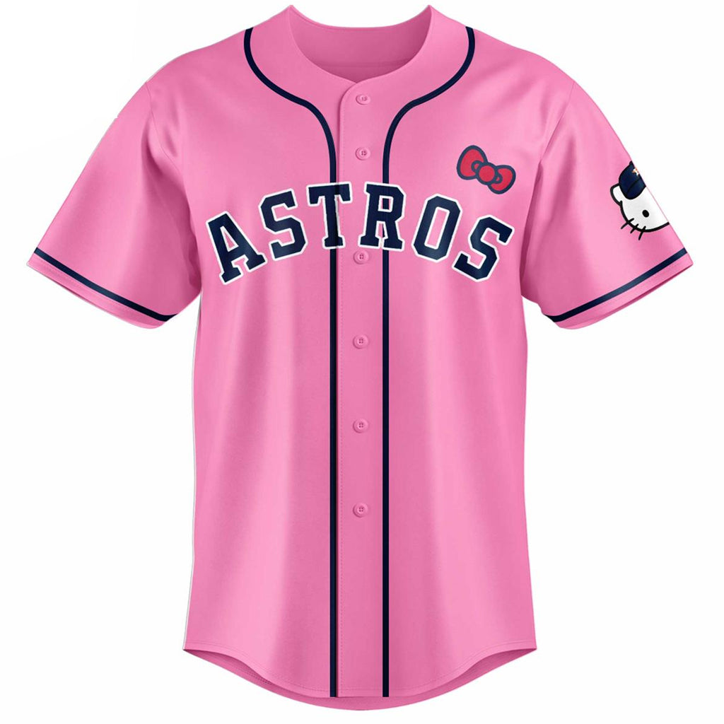 Unisex Houston Astros x Hello Kitty Pink Day 2026 Baseball Jersey for Baseball Fans