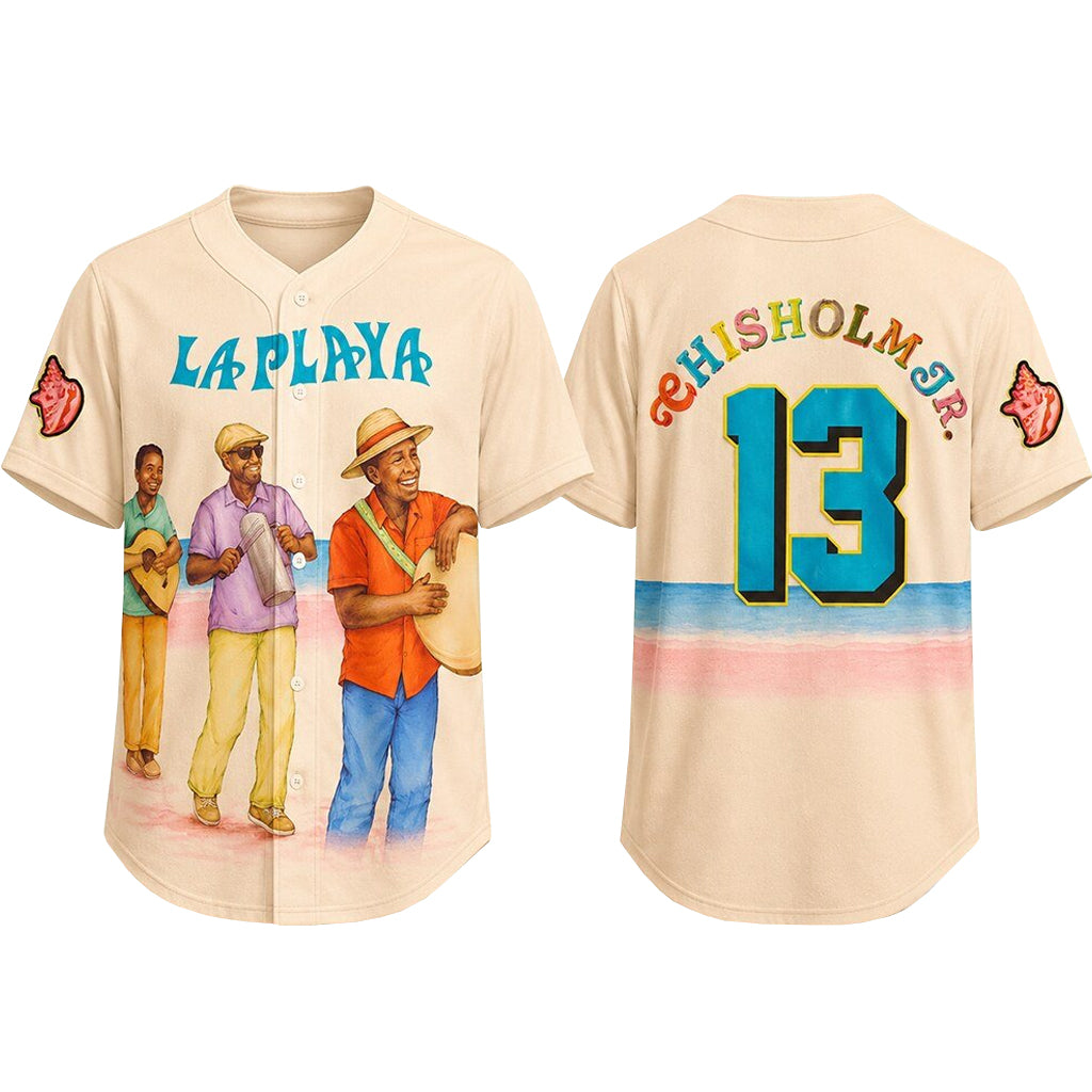 Unisex Jazz Chisholm Jr Beach Connect Series 2026 La Playa Baseball Jersey for Baseball Fans