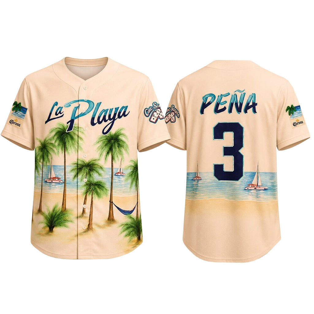 Unisex Jeremy Pena Beach Connect Series 2026 La Playa Baseball Jersey for Baseball Fans