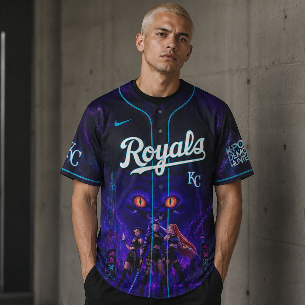 Unisex Kansas City Royals K-Pop Demon Hunters Night 2026 Baseball Jersey for Baseball and K Pop Fans