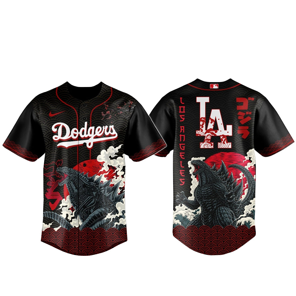 Unisex Los Angeles Dodgers x King of the Monsters 2026 Baseball Jersey for Baseball and Movie Fans