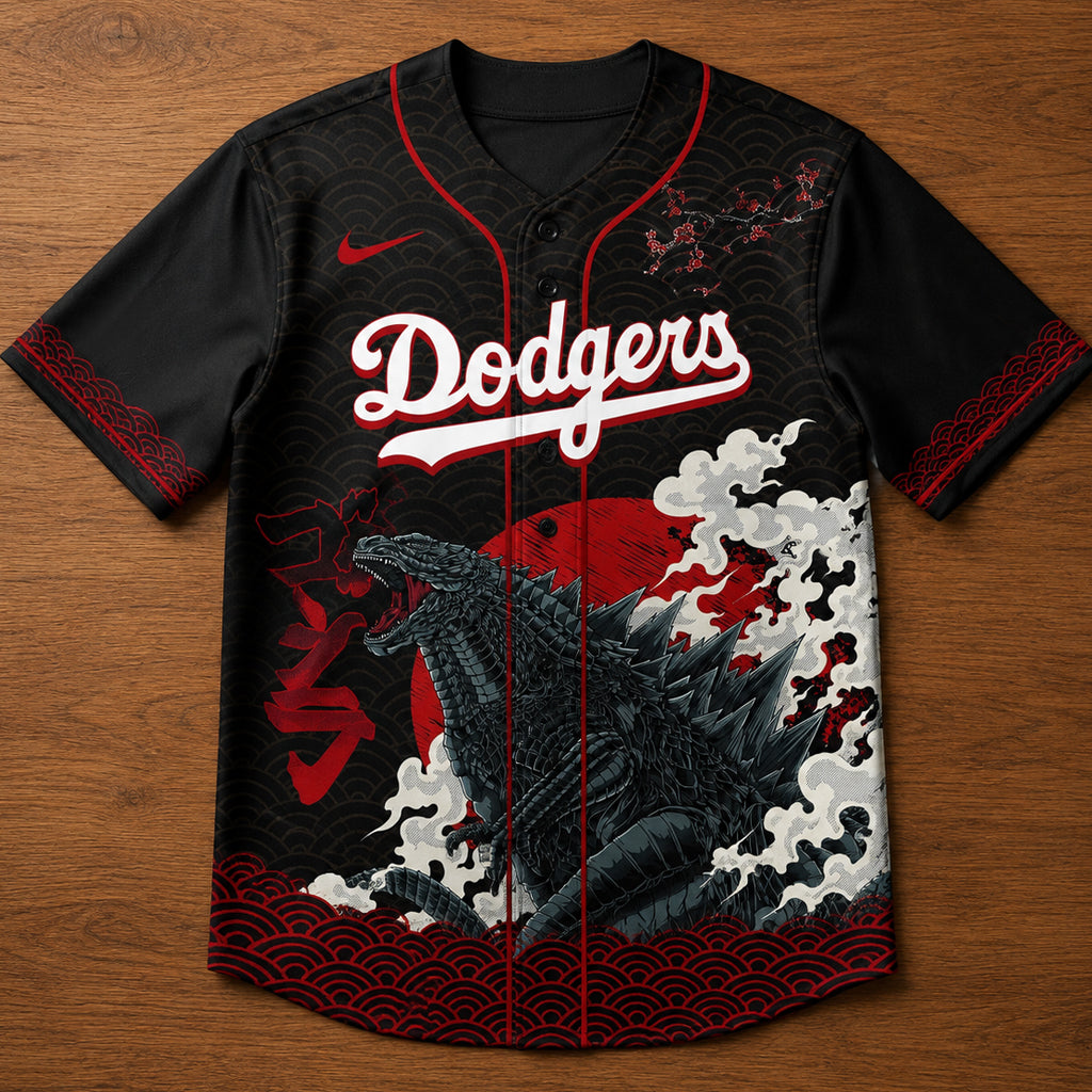 Unisex Los Angeles Dodgers x King of the Monsters 2026 Baseball Jersey for Baseball and Movie Fans