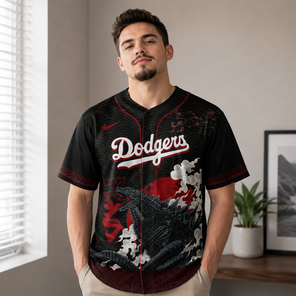 Unisex Los Angeles Dodgers x King of the Monsters 2026 Baseball Jersey for Baseball and Movie Fans