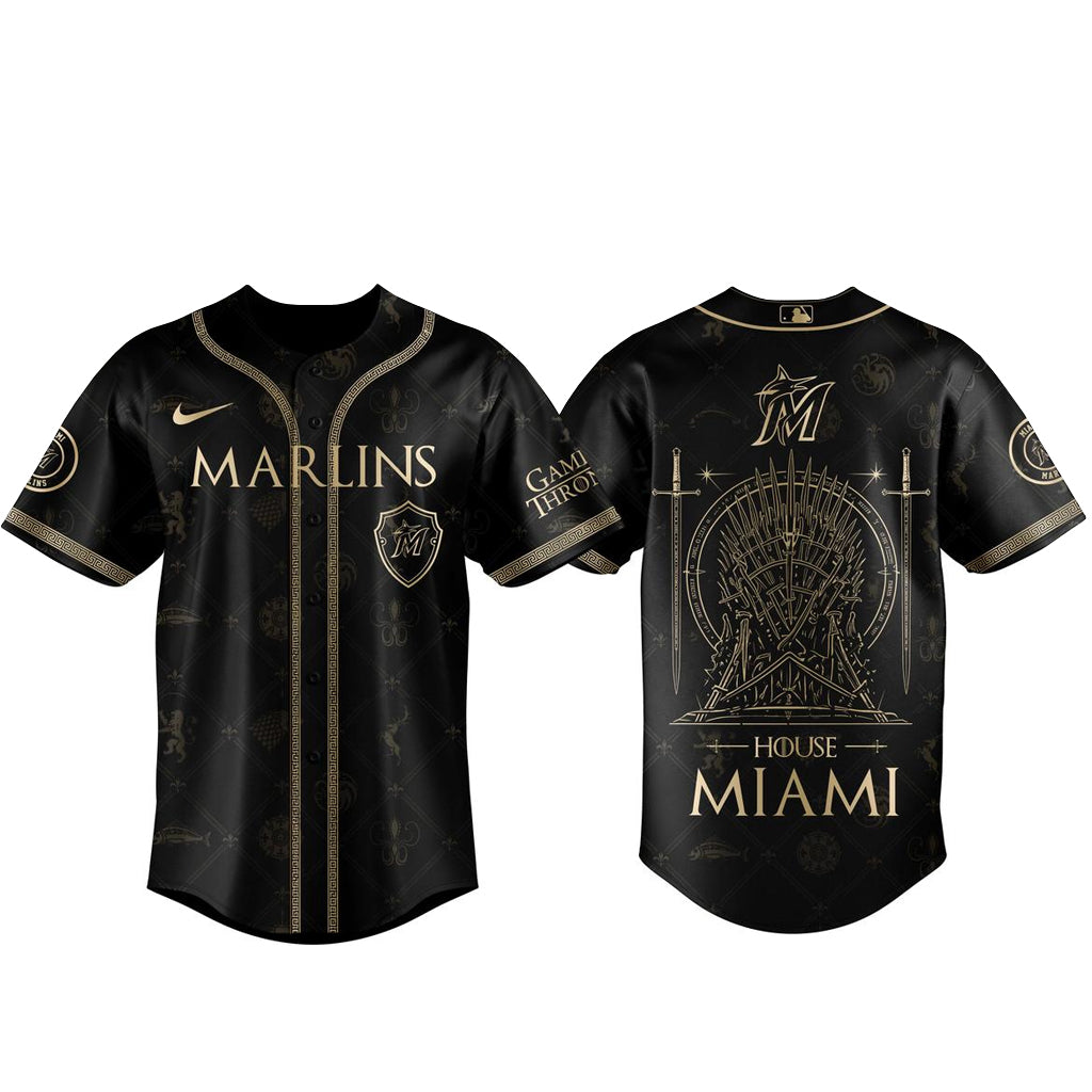 Unisex Miami Marlins 2026 Game Of Thrones Night Baseball Jersey for Baseball Fans