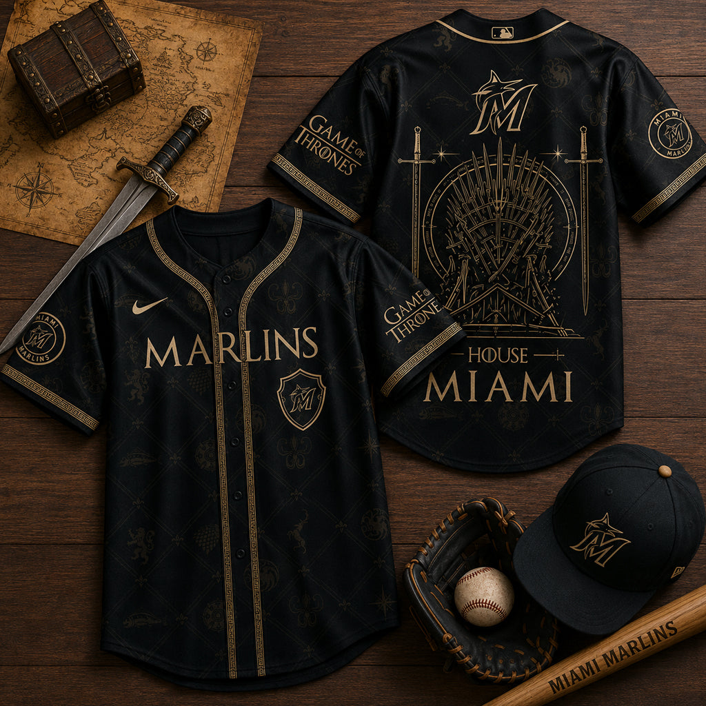 Unisex Miami Marlins 2026 Game Of Thrones Night Baseball Jersey for Baseball Fans