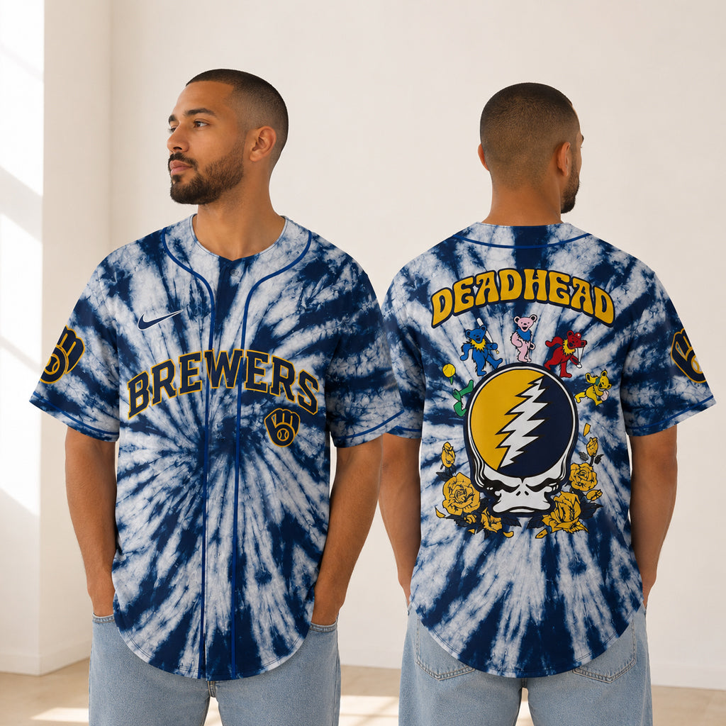 Unisex Milwaukee Brewers x Grateful Dead Night 2026 Baseball Jersey for Baseball Fans