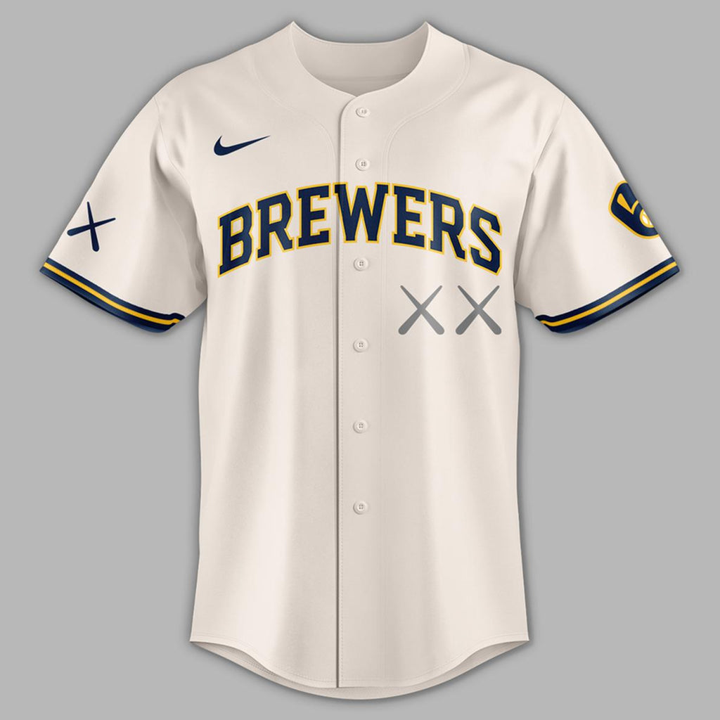 Unisex Milwaukee Brewers x Kaws 2026 Baseball Jersey for Baseball Fans