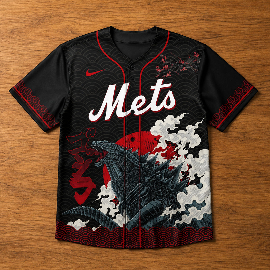 Unisex New York Mets x King of the Monsters 2026 Baseball Jersey for Baseball and Movie Fans