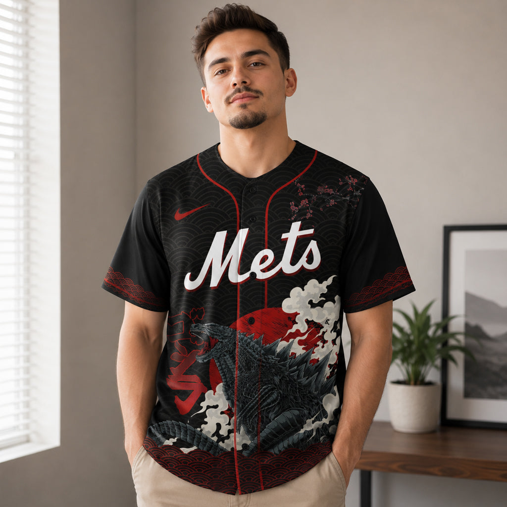 Unisex New York Mets x King of the Monsters 2026 Baseball Jersey for Baseball and Movie Fans