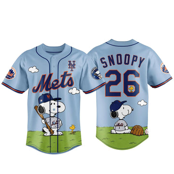 Unisex New York Mets x Peanuts Day 2026 Baseball Jersey for Baseball and Peanuts Fans
