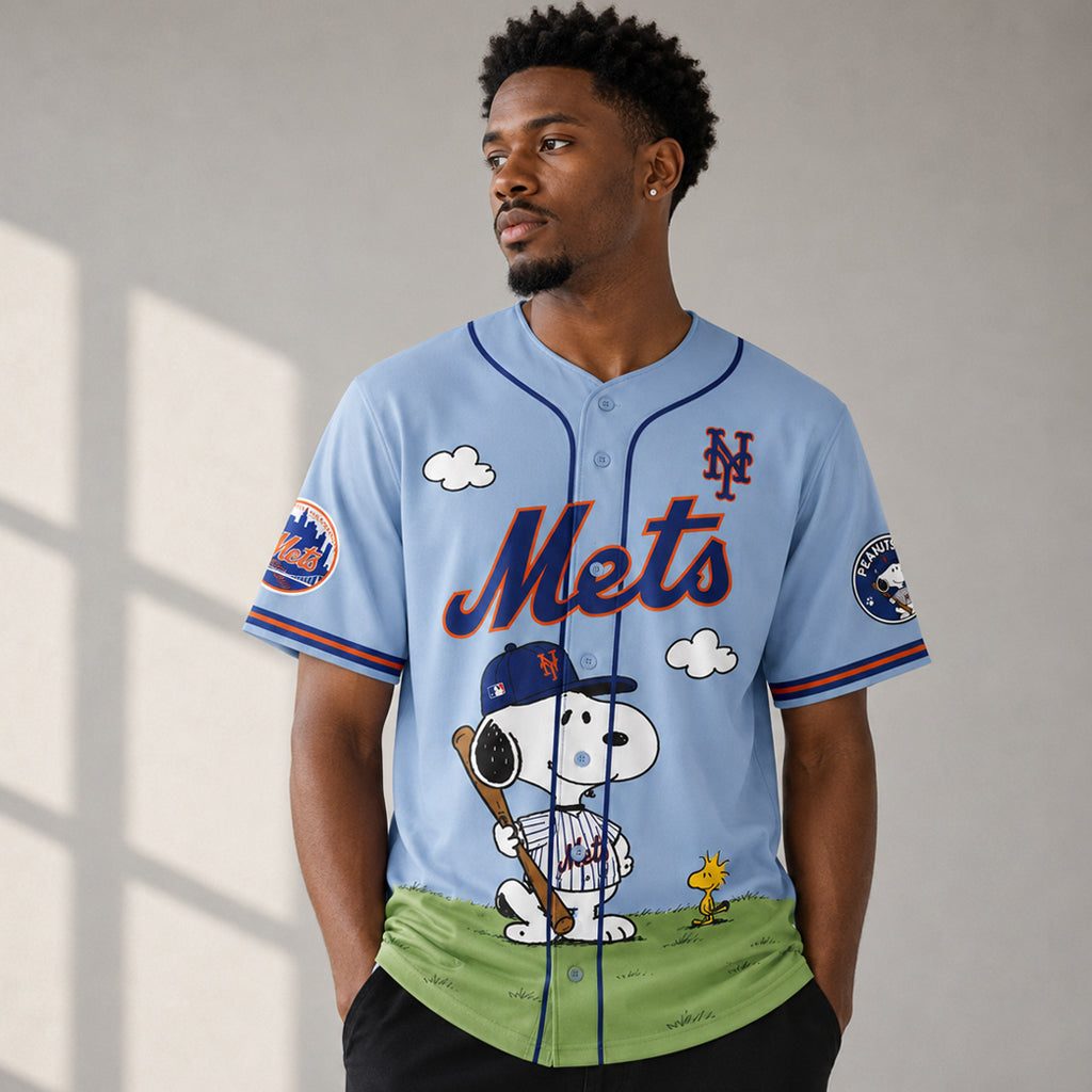 Unisex New York Mets x Peanuts Day 2026 Baseball Jersey for Baseball and Peanuts Fans