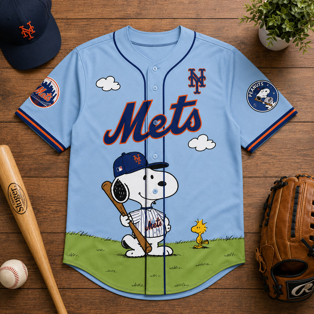 Unisex New York Mets x Peanuts Day 2026 Baseball Jersey for Baseball and Peanuts Fans