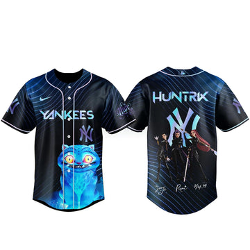 Unisex New York Yankees K-Pop Demon Hunters Night 2026 Baseball Jersey for Baseball and K-Pop Fans