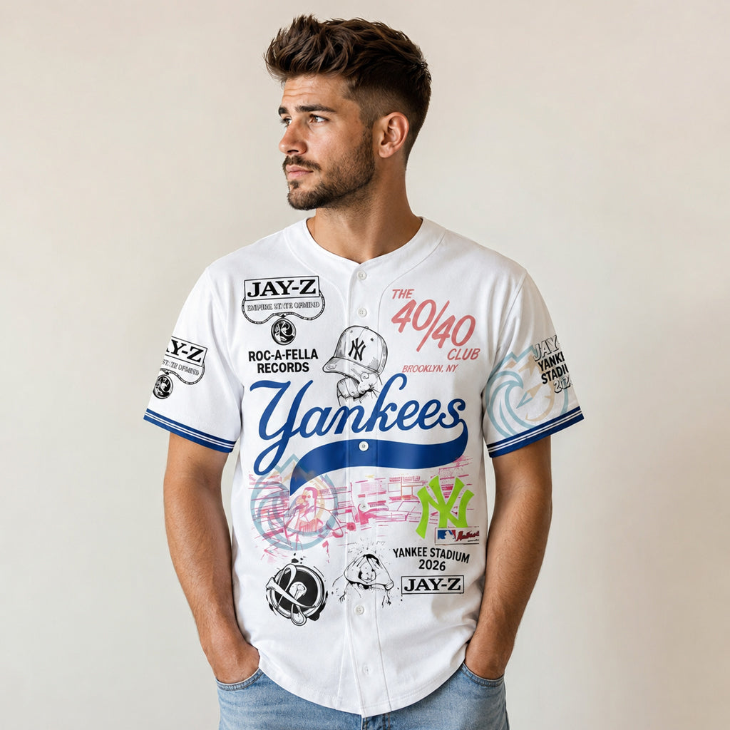 Unisex New York Yankees x Jay-Z Concert 2026 Baseball Jersey for Hip Hop and Baseball Fans