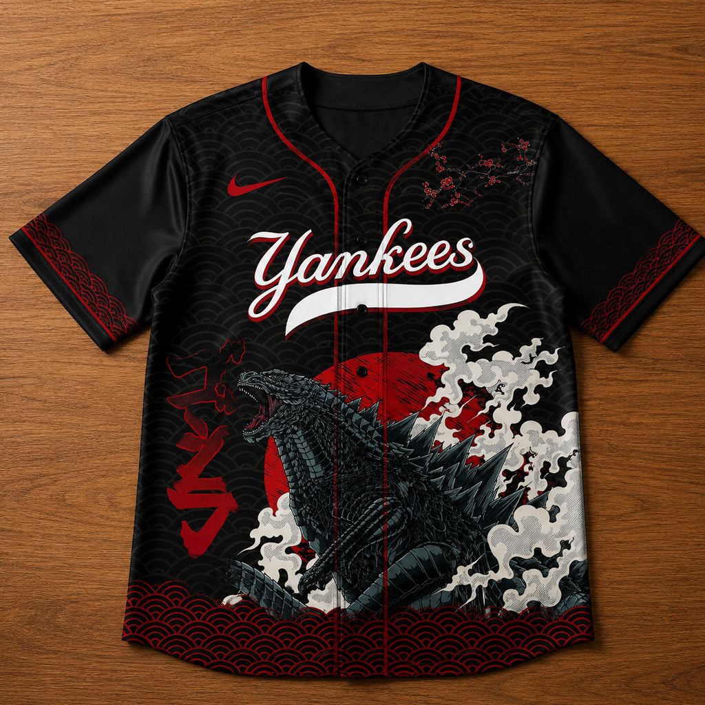 Unisex New York Yankees x King of the Monsters 2026 Baseball Jersey for Baseball and Movie Fans