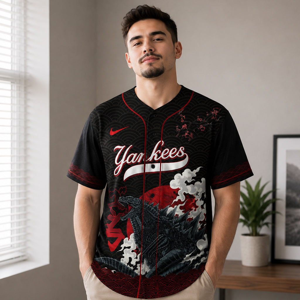 Unisex New York Yankees x King of the Monsters 2026 Baseball Jersey for Baseball and Movie Fans