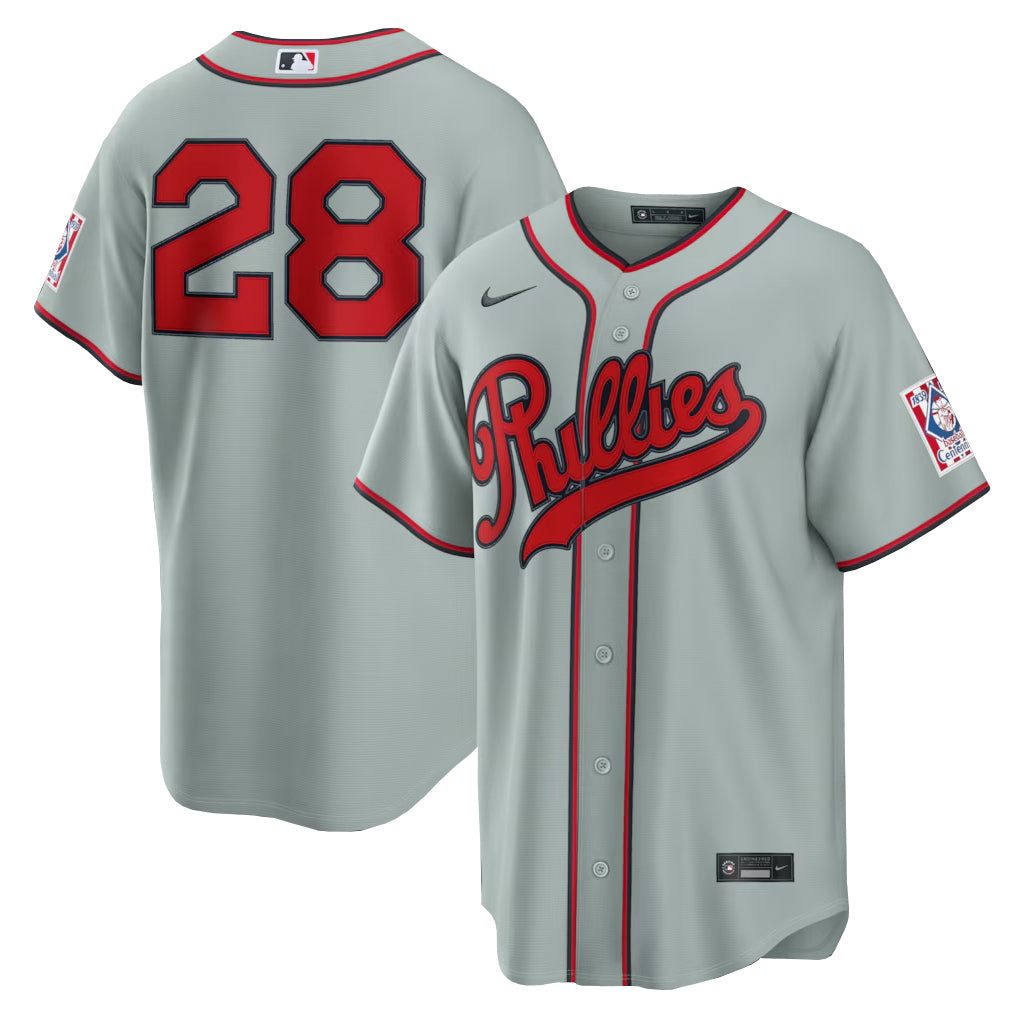 Unisex Philadelphia Phillies Alec Bohm Gray 2026 Field of Dreams Stadium Baseball Jersey for Baseball Fans