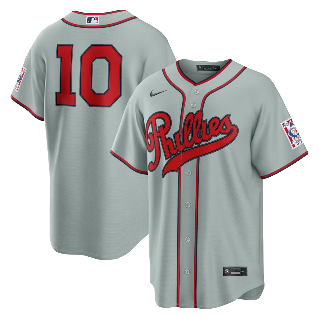 Unisex Philadelphia Phillies J.T. Realmuto Gray 2026 Field of Dreams Stadium Baseball Jersey for Baseball Fans