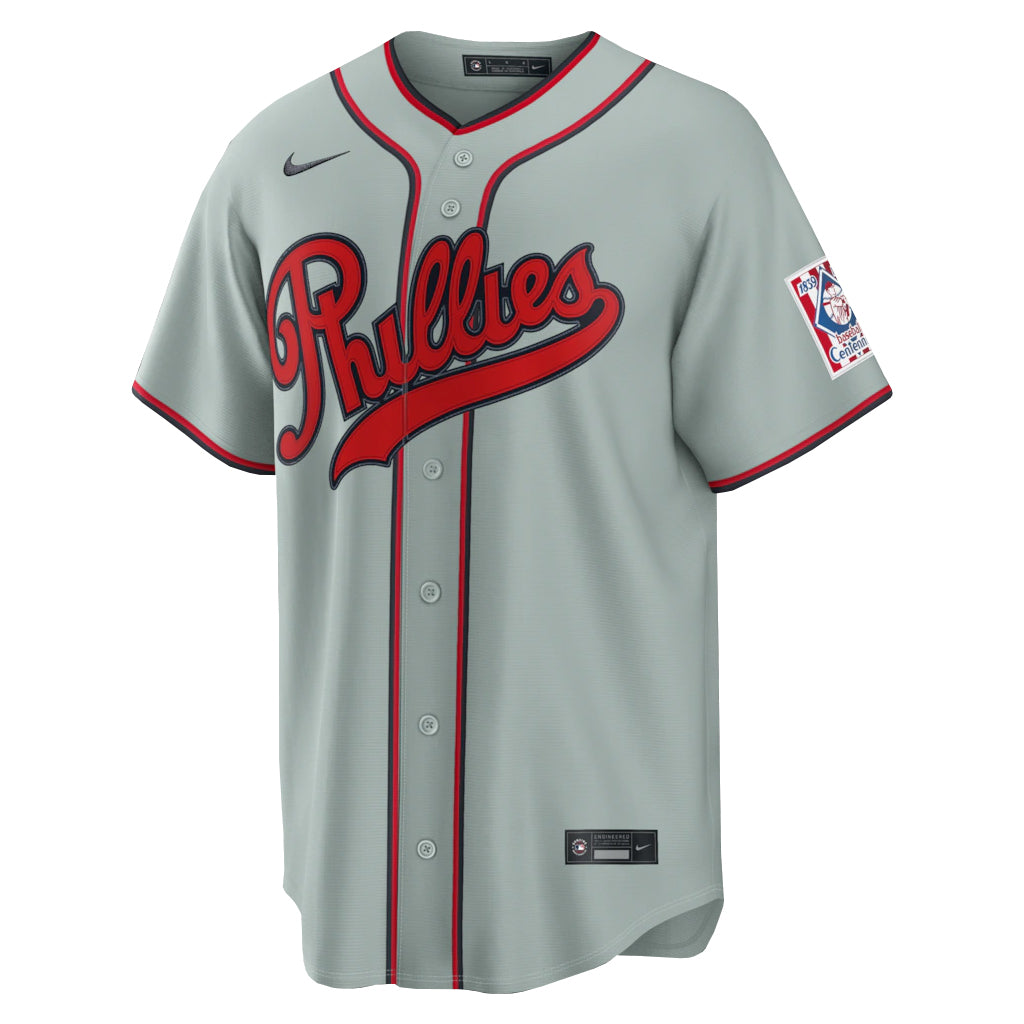 Unisex Philadelphia Phillies Trea Turner Gray 2026 Field of Dreams Stadium Baseball Jersey for Baseball Fans